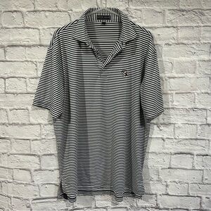 Peter Millar Summer Comfort striped men’s polo shirt golf large performance